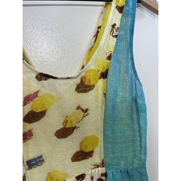 Whimsical Beach Dopamine Cottagecore Linen Blend Dress 4 Y2K Indie Sleaze Resort - Picture 5 of 16